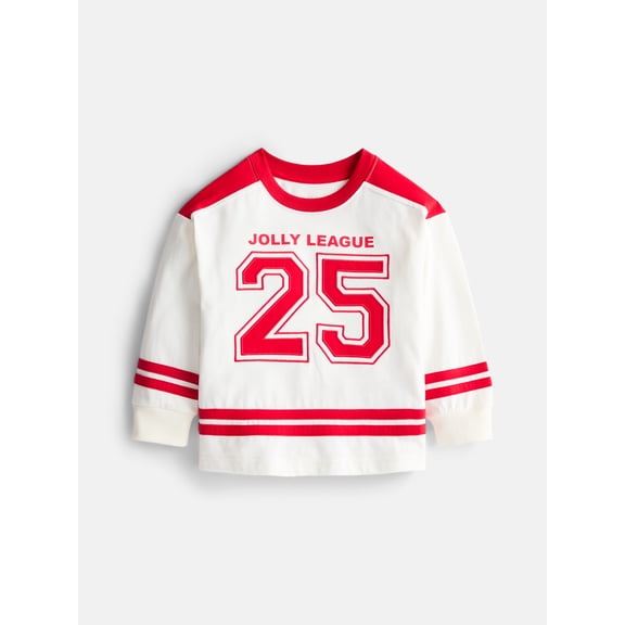 Wonder Nation Toddler Boys' Graphic Hockey Jersey with Long Sleeves, Sizes 12M-5T