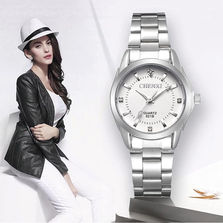 Watches for Women Analog Quartz Silver Stainless Steel  display picture 3