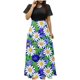thumbnail image 2 of Puntoco Vestido De Manga Corta Con Cuello Redondo Y Falda Larga Estilo Resort Con Estampado Floral Para Mujer Negro Xl,Regalos Para Mujer Joven, 2 of 5