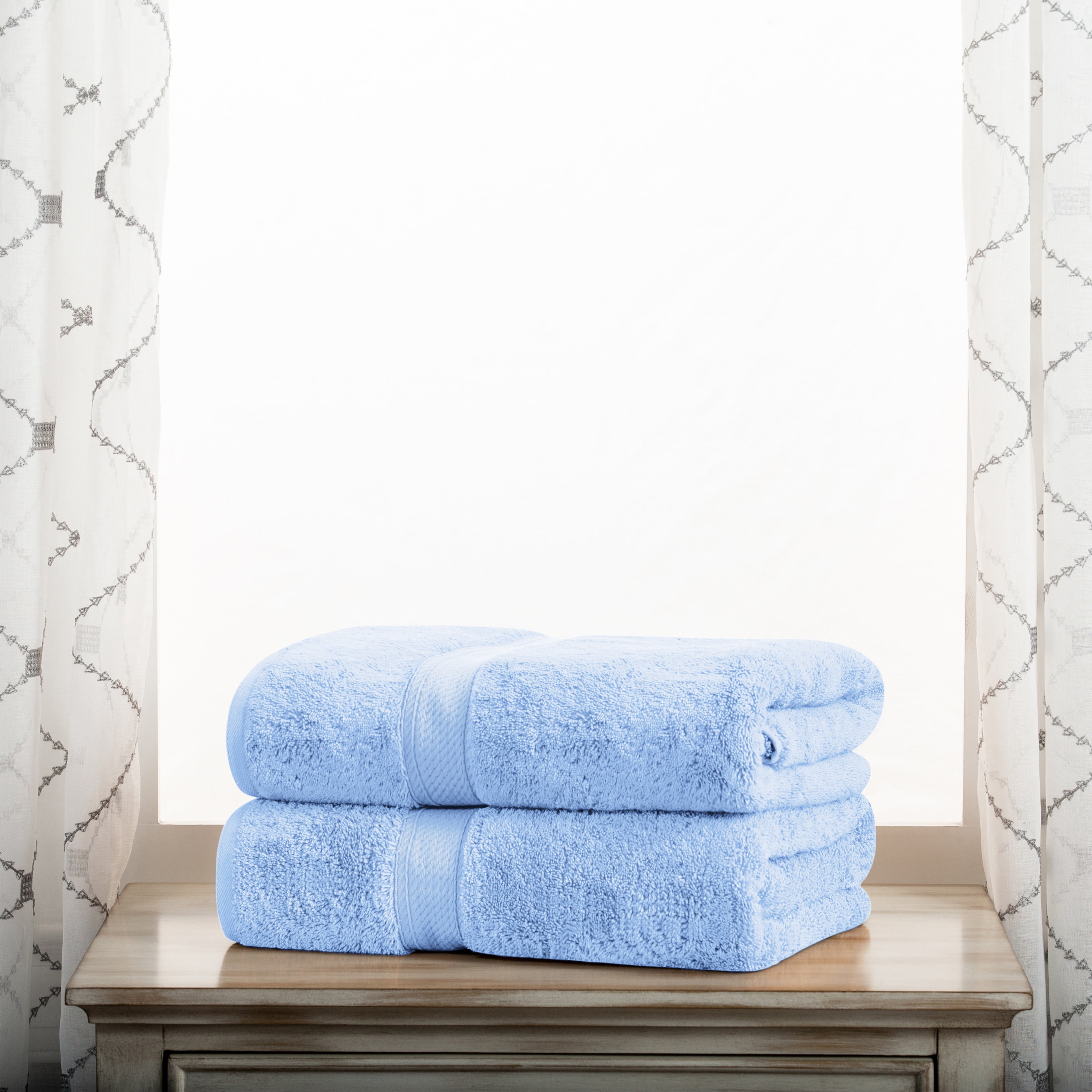 BNM Egyptian Cotton Heavyweight 2 Piece Bath Towel Set, Trendy Colors