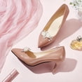 thumbnail image 4 of 2PCS Pearl Shoe Clips White Rose Rhinestone Shoe Buckles - Brass Floral Shoe Decorations for Wedding Heels Evening Pumps Handbags Detachable Shoe Accessories with Storage Box White DIY, 4 of 6