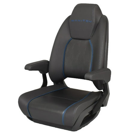 Manitou Boat High Back Reclining Helm Seat 3014-0008415 | Gray Blue