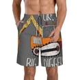 thumbnail image 2 of Uemuo I Like Big Digger Pattern Men's Swim Trunks Hawaiian Beach Bathing Suit Swimsuits Beach Quick-Dry Shorts with Pockets-Large, 2 of 9