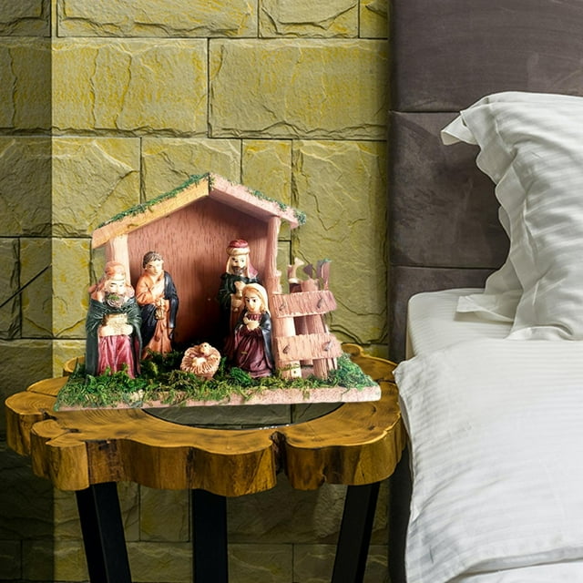 de de Pascua pintado estatua escultura de adoración figurita de Natividad Navidad Sagrada Familia para estante decoración Hugo estatuilla de nacimiento de jesús