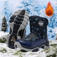 thumbnail image 4 of Zshosam Boys Winter Boots Boys Girls Snow Boots Water-Resistant Outdoor Sport Warm Cozy Anti-Slip Cute Ankle Winter Shoes for Toddler/Little/Big Kid Size 13.5,(Blue Little Kids 13.5), 4 of 8