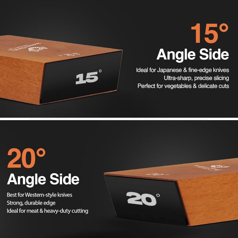 Professional Rolling Knife Sharpener Set - 15° 20° Dual Angle Diamond Ceramic Discs + Cut Resistant Glove