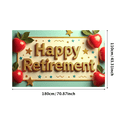 thumbnail image 3 of Happy Retirement Banner with Apple Decor Background Party Decors Retirement Celebration Photography Props Backdrop Decorations, 3 of 4