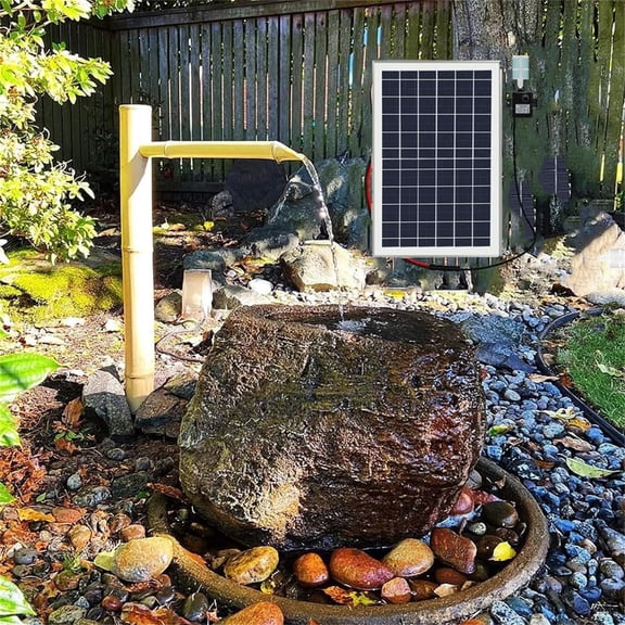 Solar Bamboo Water Fountain with Pump,Outdoor Freestanding Fountains,Solar Feng Shui bamboo fountain, Zen Garden Decor for Desk Patio Yard