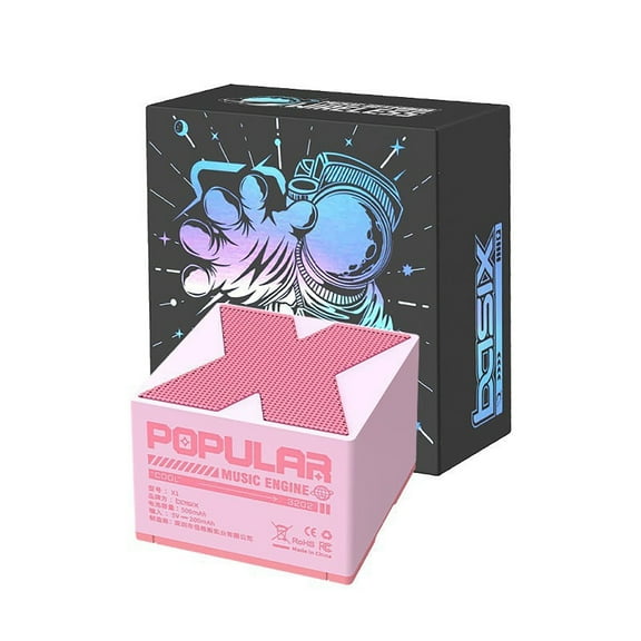 Mericonn Basix X1 Portable Bluetooth Speaker, Pink, 1 Pack