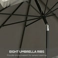 thumbnail image 6 of Outsunny 9ft Patio Umbrella with Tilt, Ruffled Outdoor Umbrella, Dark Gray, 6 of 9