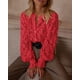 thumbnail image 5 of Blusa de Encaje para Mujer PRETTYGARDEN, Manga Larga con Botones, Color Rojo, Talla L, 5 of 9
