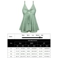 thumbnail image 6 of DUVOWE Plus Size Tankini Bathing Suit for Women, 2 Piece Tummy Control Swimsuits, Knotted Front Ruffle High Waisted Swimwear Tankini Top, 6 of 9