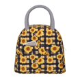 thumbnail image 1 of Balery Vintage Black White Plaid Sunflowe Bolsa de Almuerzo para Mujeres, Caja de Almuerzo, Bolsa de Almuerzo Pequeña Impermeable, Tote de Almuerzo Reutilizable con Gran Capacidad, 1 of 6