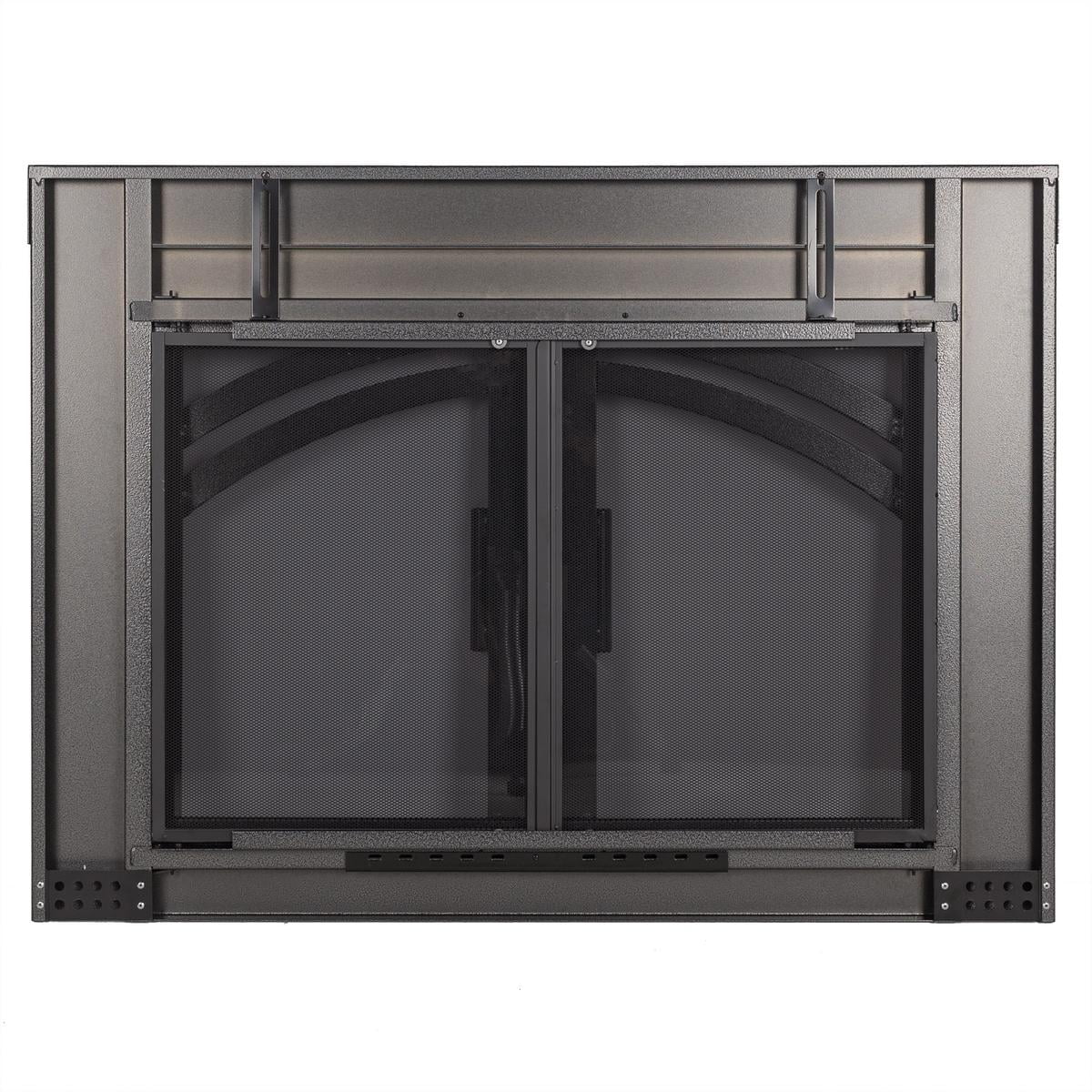 Axel Glass Firescreen Hammered Black - Small