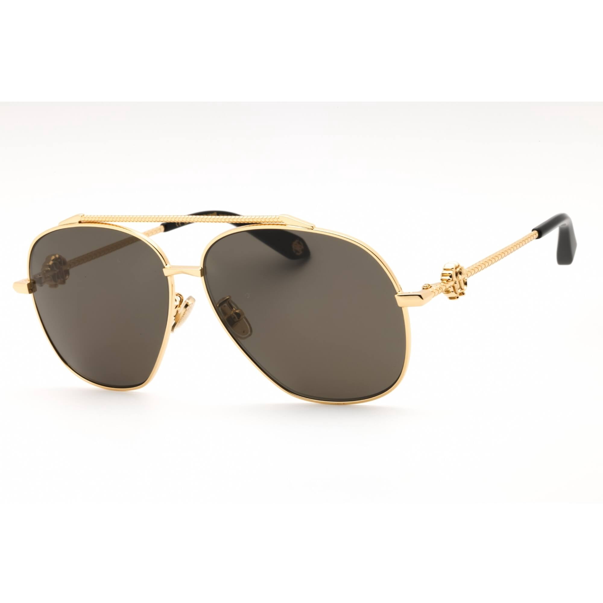 Roberto Cavalli SRC031 0700 Women’s Black Cat Eye Sunglasses Gold Hardware 55-17 Roberto Cavalli SRC031 0700 55mm Cat Eye Sunglasses for  main image 4
