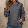 thumbnail image 2 of Women's Zip Up Hoodies Long Sleeve Solid Color Hooded Sweatshirt With Casual Style Pockets And Quilted Long Sleeved Top on Clearance!, 2 of 6