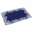 thumbnail image 4 of Coastal Coral Door Mat Indoor Outdoor, Navy Blue Ocean Marine Nautical Beach Non Slip Welcome Mat with Rubber Backing, Absorbent Fabric Front Door Mats Entryway Rug for Home Patio Entrance 18"x30", 4 of 9
