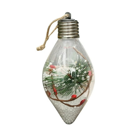 

Heiheiup Christmas Decorations Double Pointed Sphere Christmas Tree Pendant Indoor Creative Transparent Light Emitting Led Christmas Ball Stained Glass Flower Pot