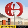 thumbnail image 2 of Vertical Wind Turbine Generator 2kw Windmill 12v 24v 48v Low Noise Wind Speed Start With MPPT Charge Controller For Home Use ,Easy Installation, 2 of 7