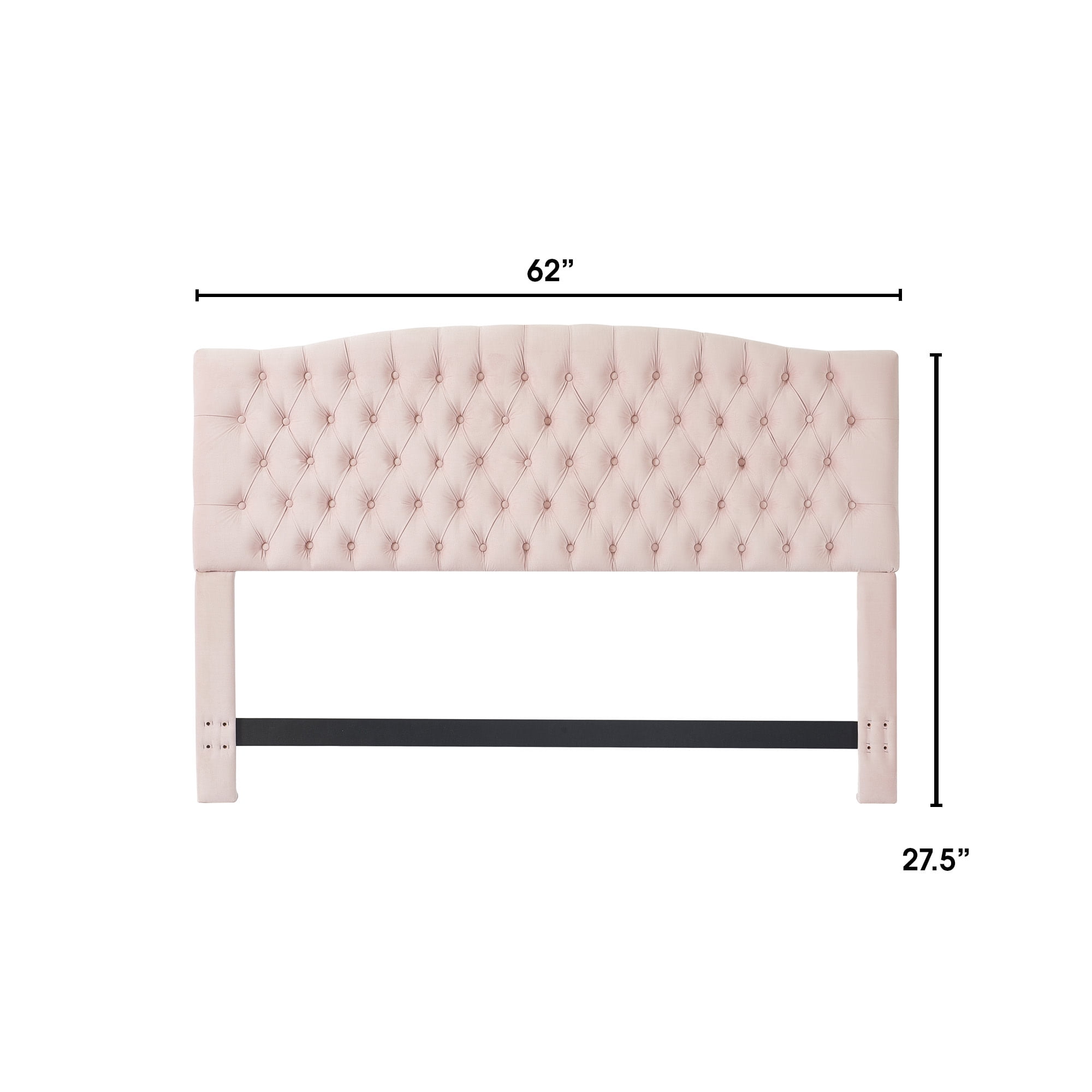 Elle Decor Celeste Queen Size Headboard Blush Pink Velvet