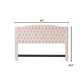Elle Decor Celeste Tufted Queen Size Headboard, Blush Pink Velvet