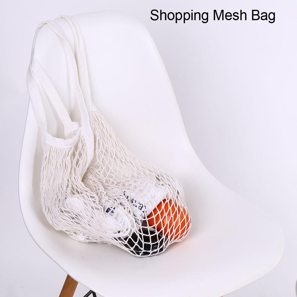 Kids Thick Tote String Woven Beach Reusable Net Bag Cotton Mesh Shopping Bag