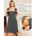 thumbnail image 3 of Ekouaer Nursing Hospital Gown Labor and Delivery Nursing Dress Maternity Nightgown Breastfeeding Birthing Gown with Button, 3 of 6
