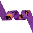 thumbnail image 3 of Qocolcyl 1x 177in Halloween Purple Printed Polyester Ribbon DIY Craft Kit, Beginner Friendly Pumpkin Witch Bat Grosgrain Ribbon, Indoor Outdoor Wreath Bow Gift Wrap Holiday Party Decor Supply, 3 of 7