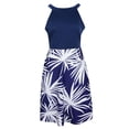 thumbnail image 2 of Milaget Robe Formelle Décontractée Sans Manches pour Femme, Col Licou, Plage, à Fleurs, Bleu Blanc, TG, 2 of 9