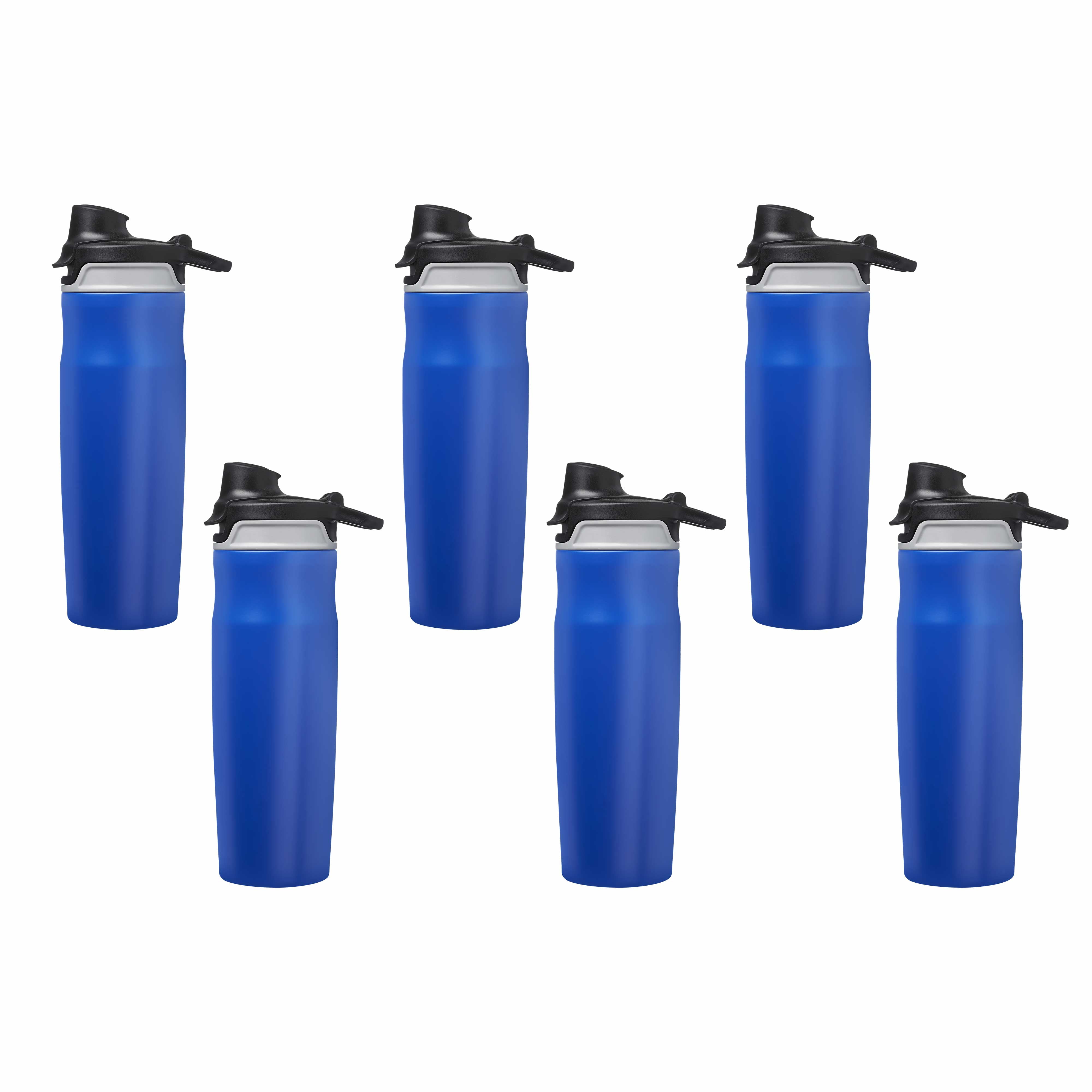 20 oz. Juno Water Bottles with Flip Lid ( Blank Blue, • 6 water