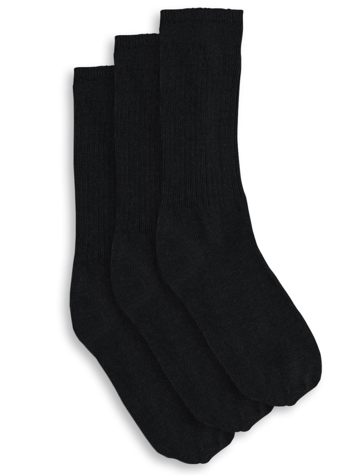 Harbor Bay by DXL Big and Tall Men's ExtraWide Crew Socks, Black, 1316, Pack of 3