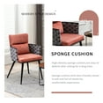 thumbnail image 6 of Dining Chairs Set of 2, Mid-Century Modern Armchairs with Metal Chair, Velvet Upholstered Woven Kitchen Chairs, Comfy Accent Chair Lounge Chair for Dining Room Living Room, Tangerine, 6 of 7