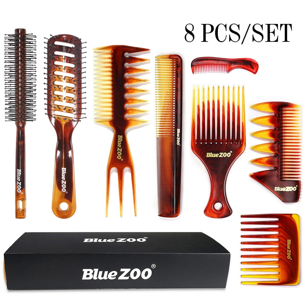 8pcs Professional Hair Dressing Combs Set Salon Barber Comb Brushes