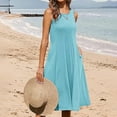 thumbnail image 5 of Summer Casual Dresses For Women Sleeveless Midi Dress Swing Tank Pleated Tshirt Dress With Pockets A Tunic Dresses for Summer Summer Ruffle Dresses for Women Summer Dress for Women Casual Rose Outfits, 5 of 8