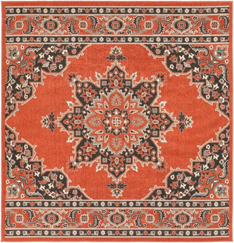 Mark&Day Area Rugs, 9x9 Lyla Indoor/Outdoor Square Burnt Orange Area