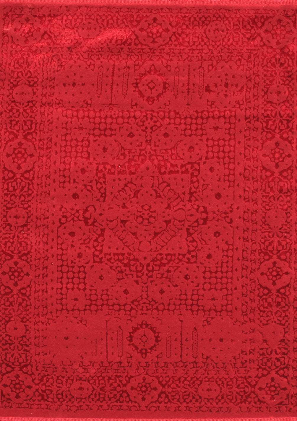 Ahgly Company Indoor Rectangle Abstract Red Contemporary Area Rugs, 2 ...