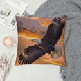 thumbnail image 2 of Orinice Bald Eagle Sky Sunset Graphic Decorative Cushion Throw Pillow Cover for Home Couch Living Room Bed Sofa Zipper Closure Printed on Both Sides 1PC 20x20in, 2 of 5