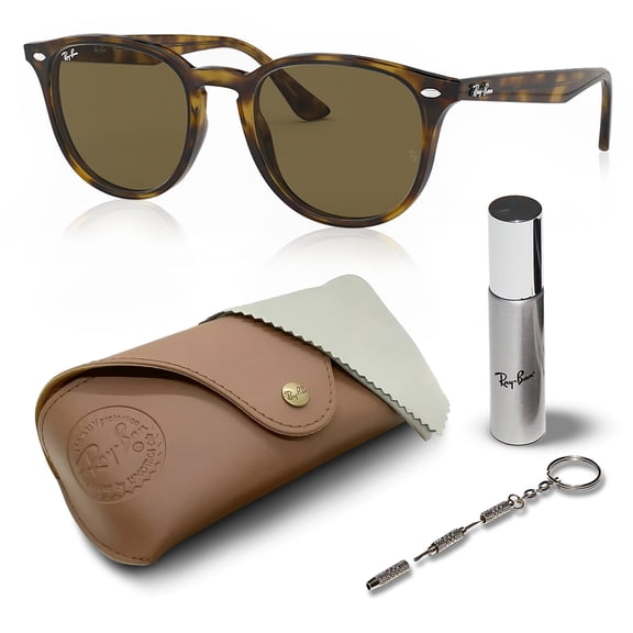 Ray-Ban RB4259 Phantos Shaped Non-Polarized Sunglasses for Men & Women - Includes Official RAYBAN Eyewear Kit - Ideal Formal & Casual Wear Sunglasses - B-15 Brown Lens