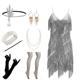 thumbnail image 5 of Vestidos de cosplay de los años 20 para mujer, vestidos con borlas y tirantes, vestidos de fiesta de cóctel con flecos, vestidos estilo flapper con accesorios para la diadema, 5 of 5