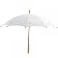 thumbnail image 2 of Lace Umbrella Parasol Vintage Wedding Bridal Umbrella for Decoration Photo Lady Costume 1920s Party (White), 2 of 12