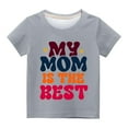 thumbnail image 3 of AJTQTH Tees for Kids Mother's Day Clothes Unisex Short-Sleeved Round Neck Lightweight Tops Girls Boys Summer Casual Loose Cute T-shirt Shirt Blouse Clothes Outftis Gray 13 Years, 3 of 3