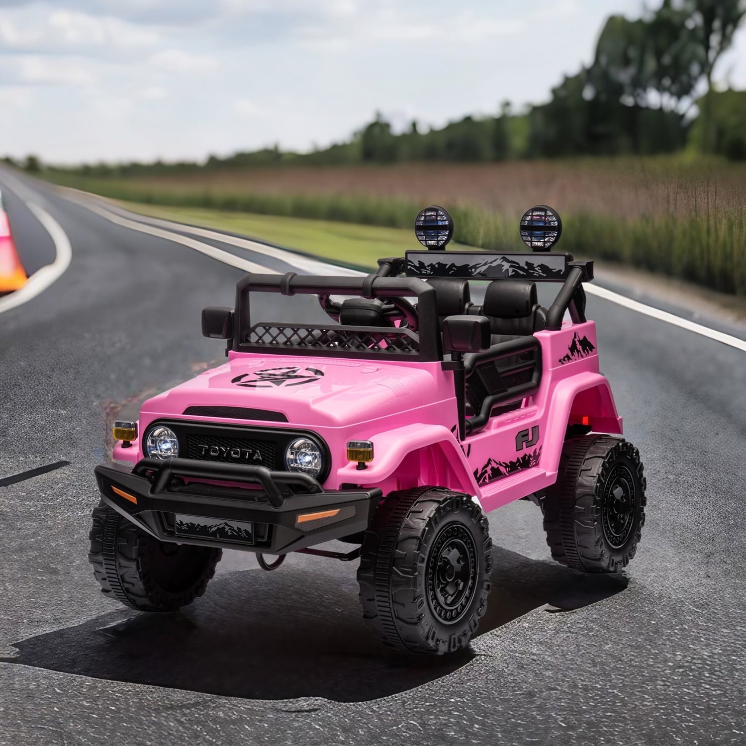 CIPACHO Licensed TOYOTA FJ Cruiser 12 V Powered Ride On Car 2.4G with Parents Remote Control, Electric Car for Kids, Pink CIPACHO Licensed TOYOTA FJ Cruiser 12 V Powered Ride On Car 2.4G with Parents Remote Control, Electric Car for Kids, Pink