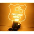 thumbnail image 6 of Police Badge Night Light Up Table Lamp LED Personalized Officer Detective Sergeant Lieutenant Captain Chief Name Free Engraved, Our Newest Feature - It's Wow, with Remote, 16 Colors, Great Gift, 6 of 10