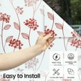 thumbnail image 6 of DKTIE 17.7"x78.7" Red-Golden Elegant Floral Pattern Canvas Texture Decorative Frosted Window Film , Two-Way Privacy Protection, UV Radiation Block, Easy Electrostatic Installation, 6 of 8