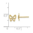 thumbnail image 2 of 14k Solid Yellow Gold Butterfly Angel Wings Cubic Zirconia Stud Earrings 6.5mm long Stud Earring for Women, 2 of 2