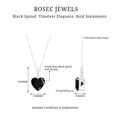 thumbnail image 6 of Rosec Jewels Black Spinel Heart Pendant Necklace with Chain - Solitaire Pendant Necklace - 8 mm - AAA Quality - with Jewelry Box, 14K White Gold, 6 of 7