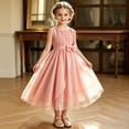 thumbnail image 2 of WhouRiu Girls Casual Summer Dress Solid Color Sleeveless Crew Neck Tiered Ruffle Dresses Kids Comfortable Mesh Sundress,12-13 Years, 2 of 8
