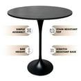 thumbnail image 5 of LeisureMod 36" Round Bar Height Dining Table with Sintered Stone Top Pub Table and Black Stainless Steel Pedestal Base for Modern Kitchen and Dining Room Verve Collection in Black Marbleized, 5 of 8