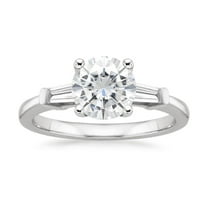 Arista 1.00 ct Round Swarovski Diamonds Women' Engagement Ring in Sterling Silver
