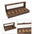 thumbnail image 3 of Caja de reloj para hombre - Porta accesorios de madera para relojes, pulseras y brazaletes - 6 cuadrícula jinwen ver vitrina, 3 of 8